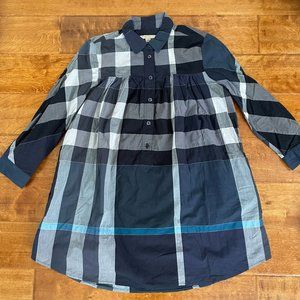 Burberry Brit Navy Tartan/plaid Tunic Shirt XS